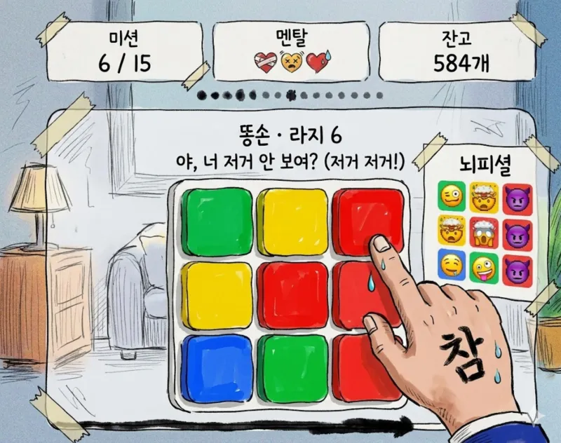 변화 맹시 테스트 — 깜박이는 순간 무언가 바뀐다