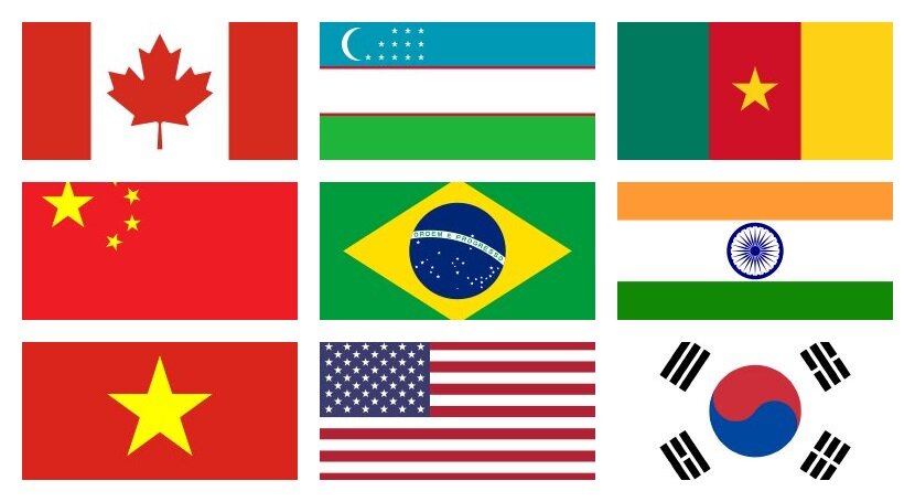 국기로 나라 이름 맞추기 난이도 (중)