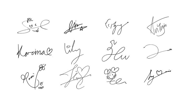 걸그룹(아이돌) 싸인으로  이름 맞추기