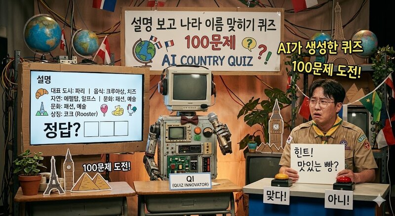 설명 보고 나라 이름 맞히기 퀴즈 100문제