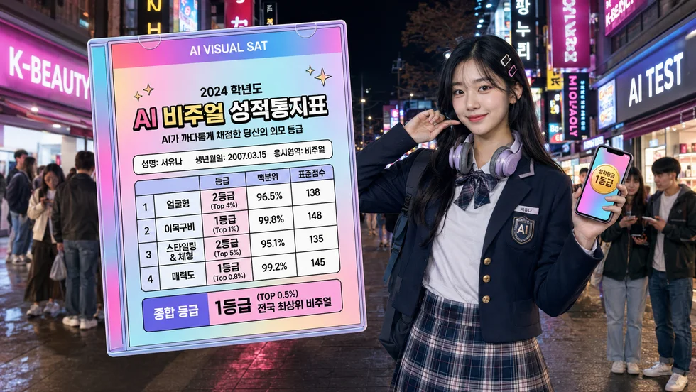 AI 외모 수능 등급 — 비주얼 모의고사 성적표