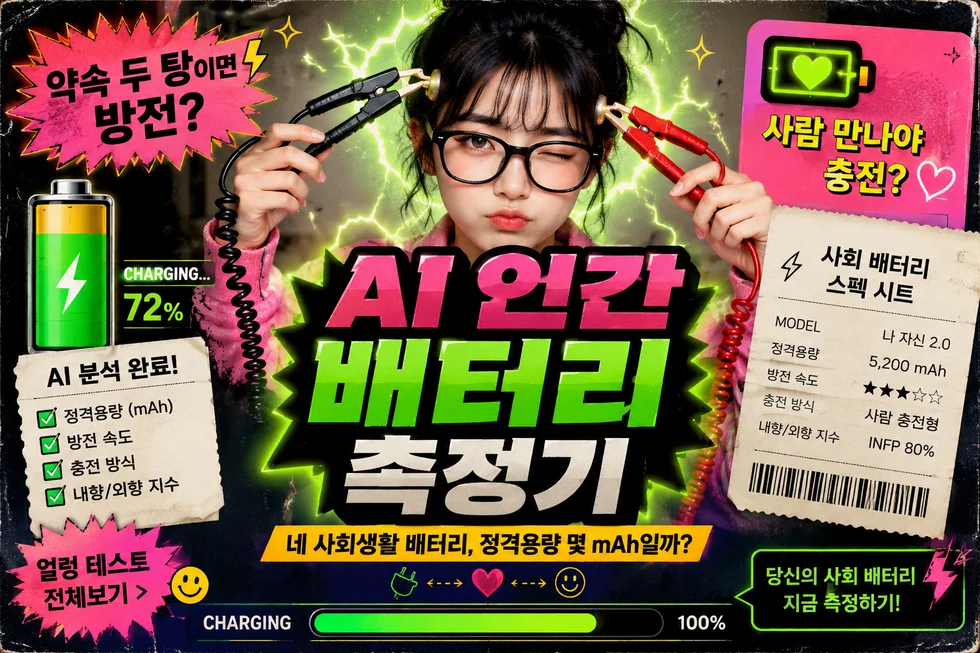 AI 인간 배터리 측정기 — 내 사회생활 배터리 몇 mAh?