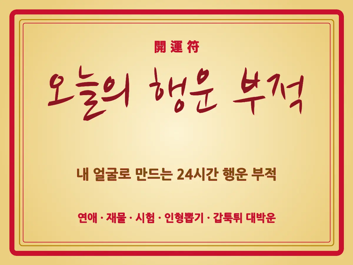 오늘의 행운 부적 생성기 - 내 얼굴로 만드는 24시간 행운 부적 🧧