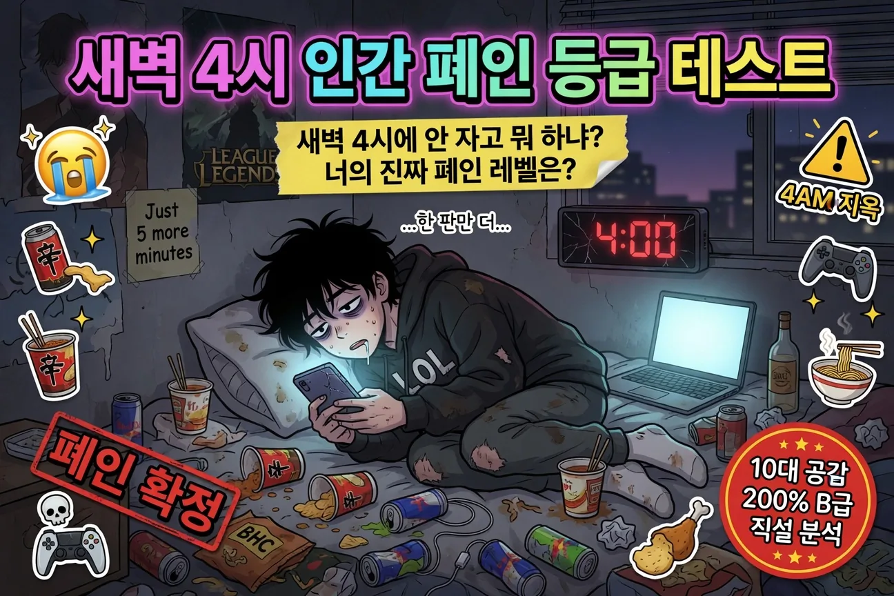 새벽 4시 인간 폐인 등급 테스트