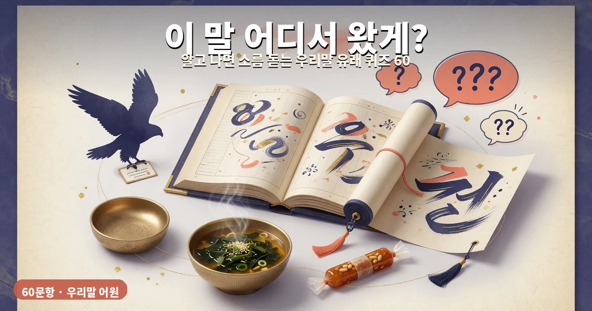 이 말 어디서 왔게? — 알고 나면 소름 돋는 우리말 유래 퀴즈 60