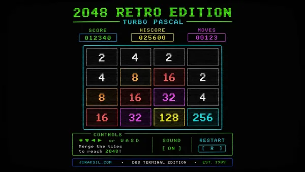 2048 레트로 (DOS 터미널 에디션)