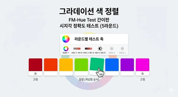 🎨 그라데이션 색 정렬 — FM-Hue Test 간이판