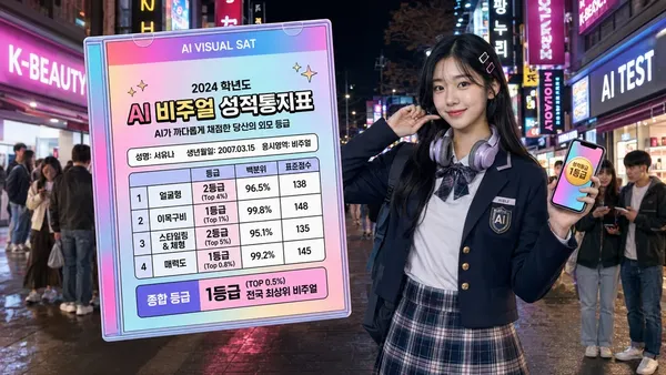 AI 외모 수능 등급 — 비주얼 모의고사 성적표