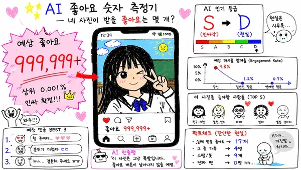 AI 좋아요 숫자 측정기 — 네 사진이 받을 좋아요는 몇 개?