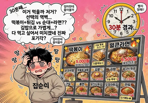 🤯 내 결정장애 지수 테스트 — 급식 메뉴도 30분 걸리는 너의 선택 본능