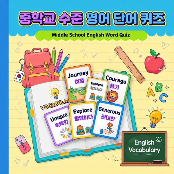 중학교 수준의 영어 단어 퀴즈 100문항