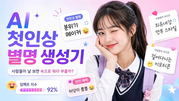 AI 첫인상 별명 생성기 - 사람들이 날 보면 속으로 뭐라 부를까?