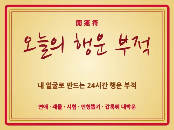 오늘의 행운 부적 생성기 - 내 얼굴로 만드는 24시간 행운 부적 🧧