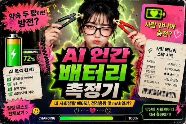 AI 인간 배터리 측정기 — 내 사회생활 배터리 몇 mAh?