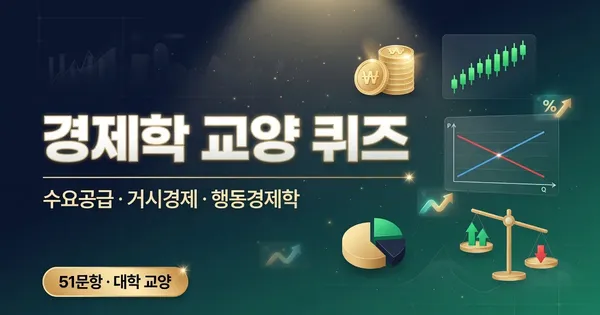 대학 교양 경제학 퀴즈 — 수요공급·거시경제·행동경제학