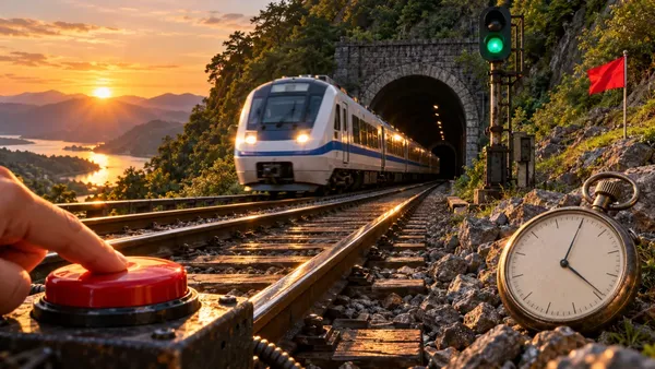 터널 도착 예측 테스트 - 사라진 열차가 정지선에 닿는 순간을 맞혀라 🚇